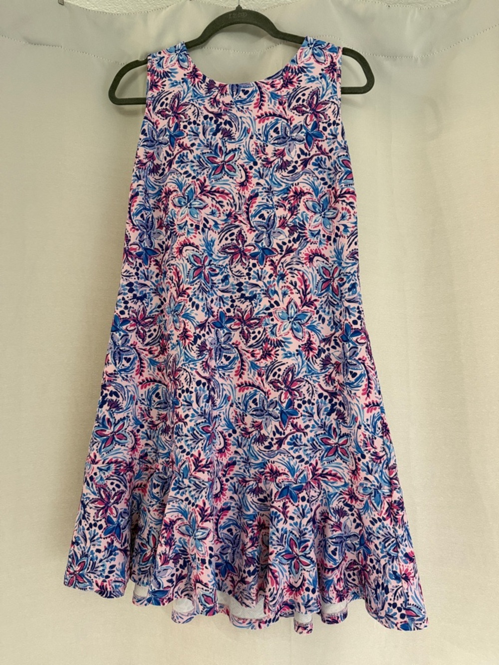 Floral A-Line Midi Skirt in Blue & Pink